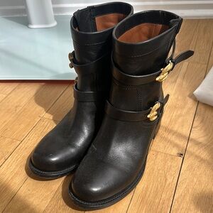 Valentino Black Leather Ankle Boots